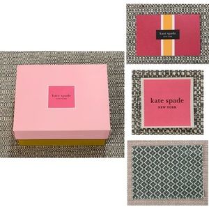 New Kate Spade 1 Medium Gift Box/1 Sticker/2 Tissues & 1 Blank Card Gifting Set